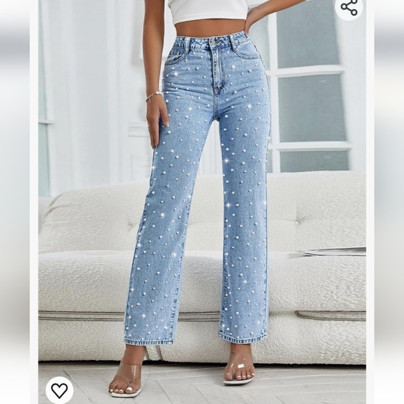 Nwt BLANK NYC Pearl Embellished Jeans 25 size - Picture 3 of 11